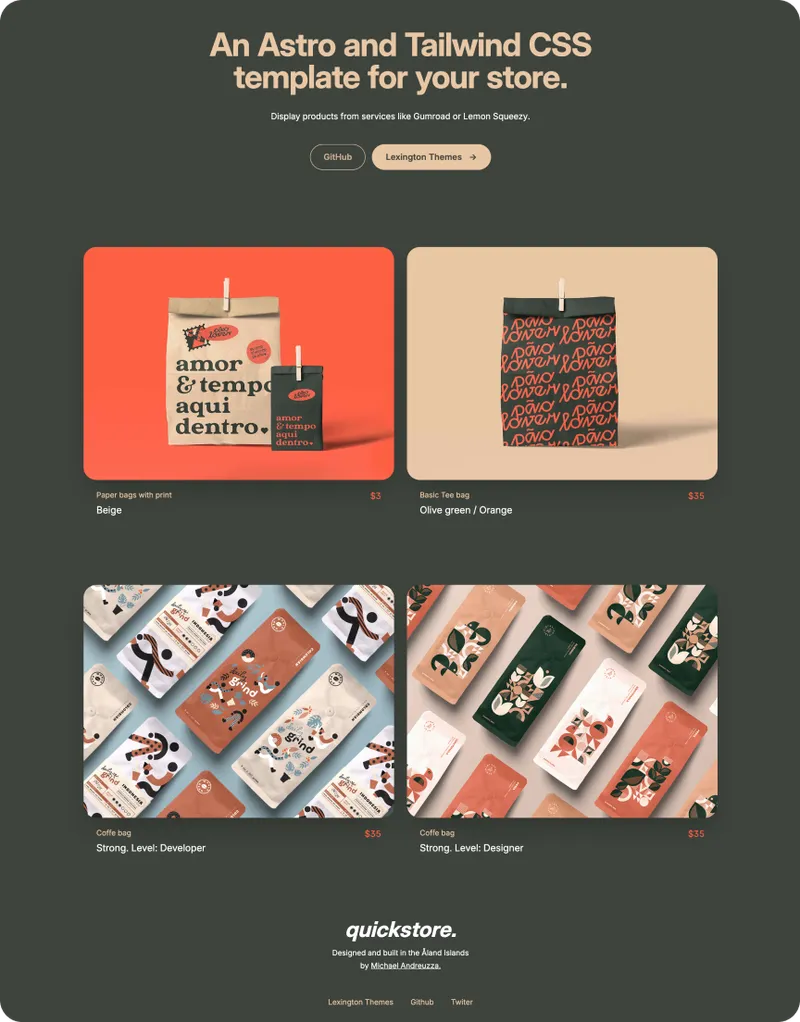 Lexington Themes 的 Quick Store 主题