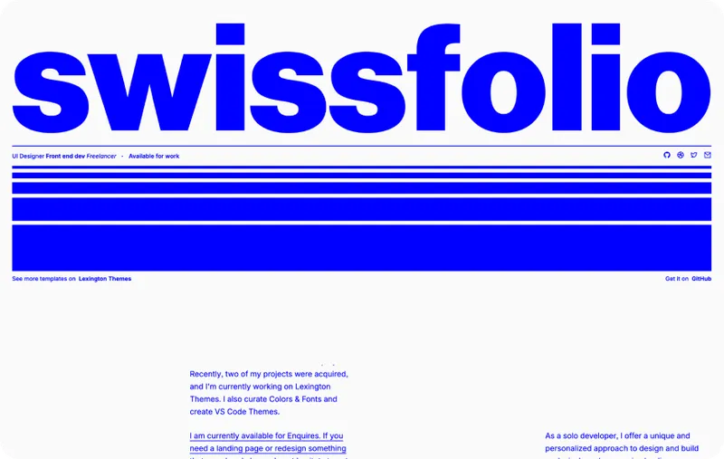 Lexington Themes 的 Swissfolio 主题